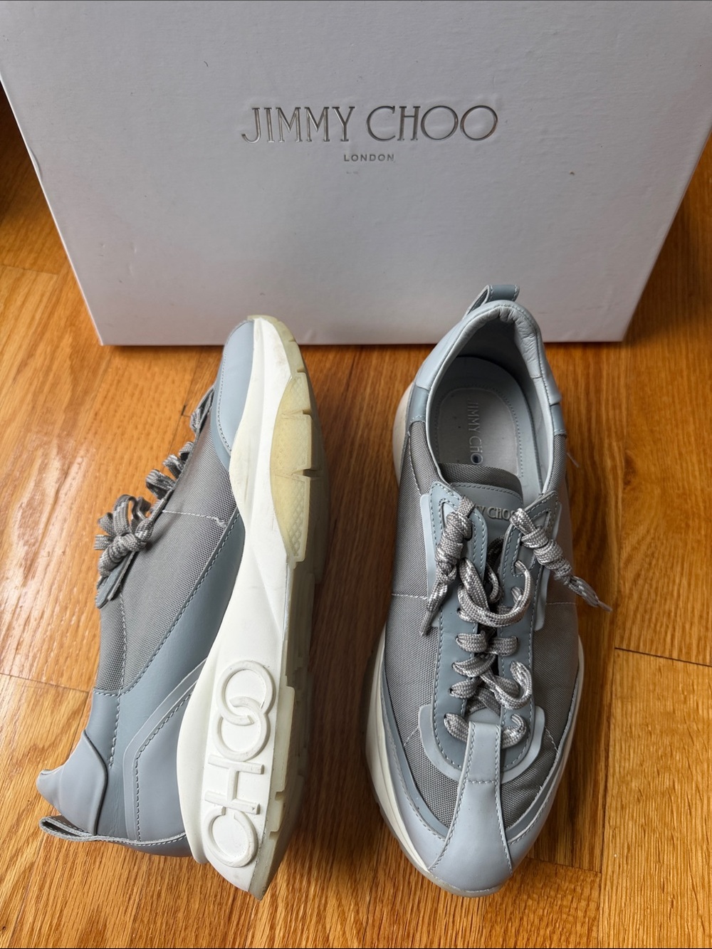 Jimmy Choo Memphis Lace-Up Sneaker Gray Sneakers